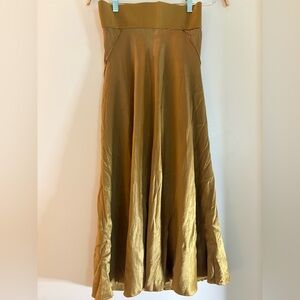 Vince Gold Satin Skirt